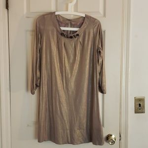 Velvet Gold Metallic Party Dress